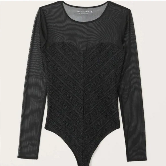 ABERCROMBIE & FITCH: Mesh and Lace Seamless Sweetheart Bodysuit *NWOT* - Picture 6 of 6